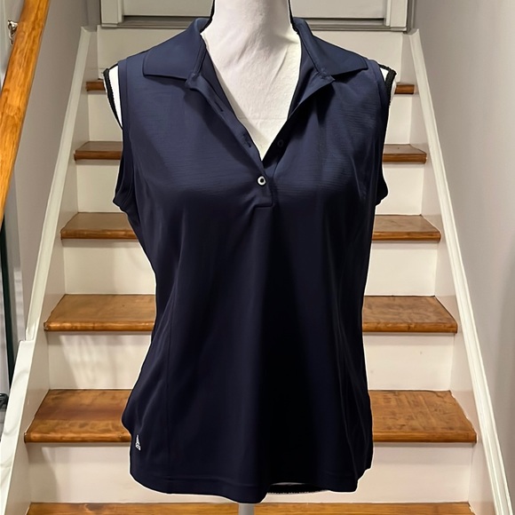 Adidas Solid Sleeveless Polo Shirt - Picture 2 of 6